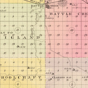 Vintage Map of Madison County, Nebraska 1885