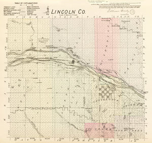 Vintage Map of Lincoln County, Nebraska 1885