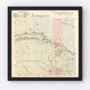 Vintage Map of Lincoln County, Nebraska 1885