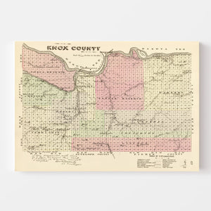 Vintage Map of Knox County, Nebraska 1885
