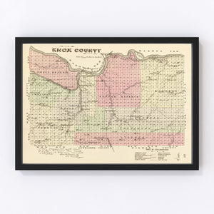 Vintage Map of Knox County, Nebraska 1885