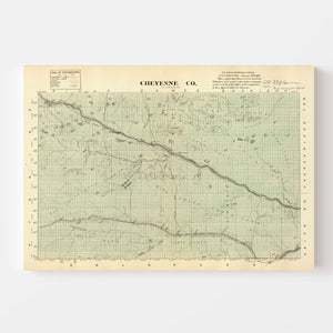 Vintage Map of Cheyenne County, Nebraska 1885