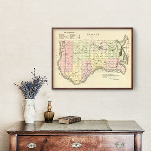 Vintage Map of Sarpy County, Nebraska 1885