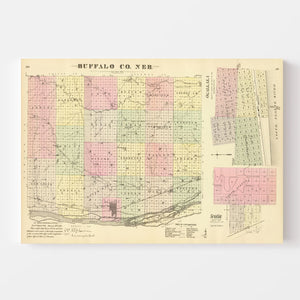 Vintage Map of Buffalo County, Nebraska 1885