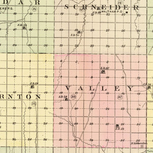 Vintage Map of Buffalo County, Nebraska 1885
