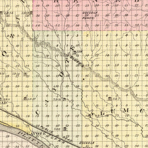 Vintage Map of Dawson County, Nebraska 1885
