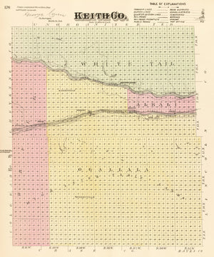 Vintage Map of Keith County, Nebraska 1885