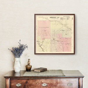 Vintage Map of Greeley County, Nebraska 1885