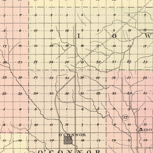 Vintage Map of Greeley County, Nebraska 1885