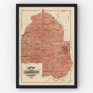 Vintage Map of Hennepin County, Minnesota 1874