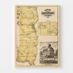 Vintage Map of Washington County, Minnesota 1874