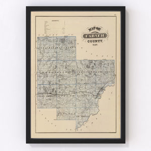 Vintage Map of Carver County, Minnesota 1874