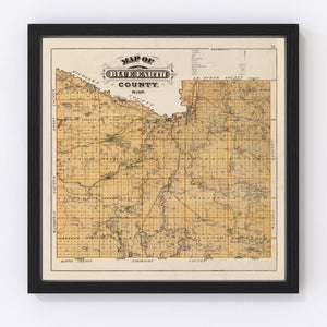 Vintage Map of Blue Earth County, Minnesota 1874