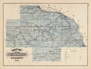 Vintage Map of Wabasha County, Minnesota 1874