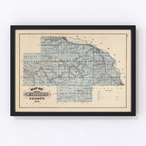 Vintage Map of Wabasha County, Minnesota 1874