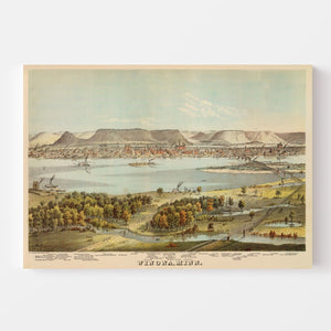 Vintage Map of Winona County, Minnesota 1874