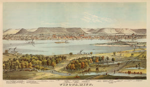 Vintage Map of Winona County, Minnesota 1874