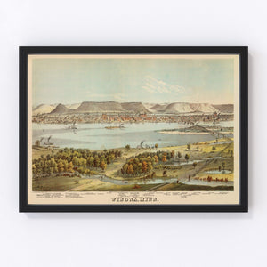 Vintage Map of Winona County, Minnesota 1874