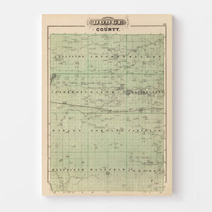Vintage Map of Dodge County, Minnesota 1874