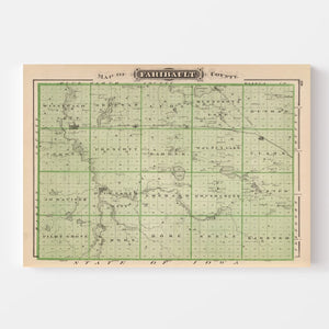 Vintage Map of Faribault County, Minnesota 1874