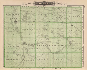 Vintage Map of Faribault County, Minnesota 1874