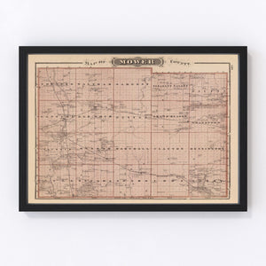 Vintage Map of Mower County, Minnesota 1874