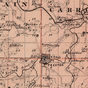 Vintage Map of Fillmore County, Minnesota 1874