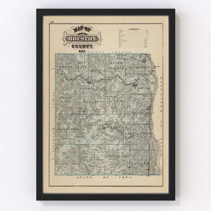 Vintage Map of Houston County, Minnesota 1874