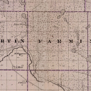 Vintage Map of Stearns County, Minnesota 1874