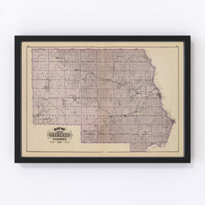 Vintage Map of Stearns County, Minnesota 1874