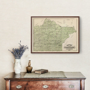 Vintage Map of Wright County, Minnesota 1874