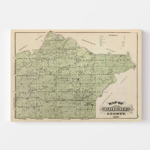 Vintage Map of Wright County, Minnesota 1874