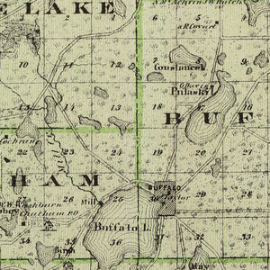 Vintage Map of Wright County, Minnesota 1874