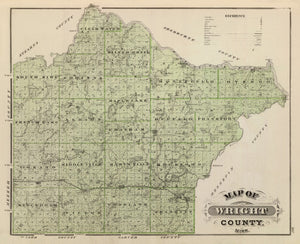 Vintage Map of Wright County, Minnesota 1874
