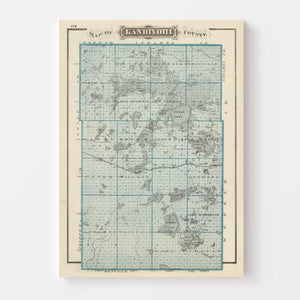 Vintage Map of Kandiyohi County, Minnesota 1874