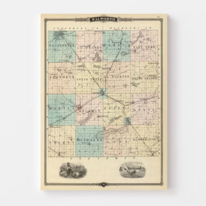 Vintage Map of Walworth County, Wisconsin 1878
