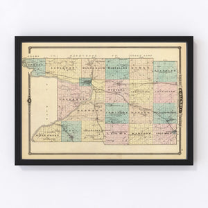 Vintage Map of Columbia County, Wisconsin 1878