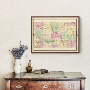Vintage Map of Lafayette County, Wisconsin 1878