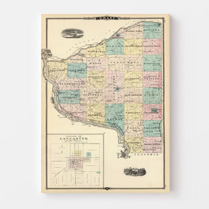 Vintage Map of Grant County, Wisconsin 1878