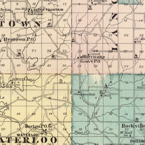 Vintage Map of Grant County, Wisconsin 1878