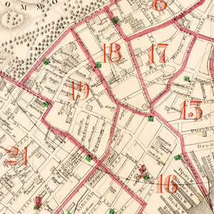 Vintage Map of Boston, Massachusetts 1874