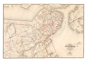 Vintage Map of Boston, Massachusetts 1874