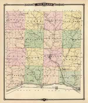 Vintage Map of Richland County, Wisconsin 1878