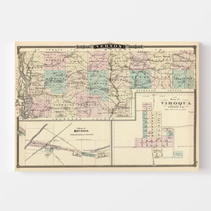 Vintage Map of Vernon County, Wisconsin 1878