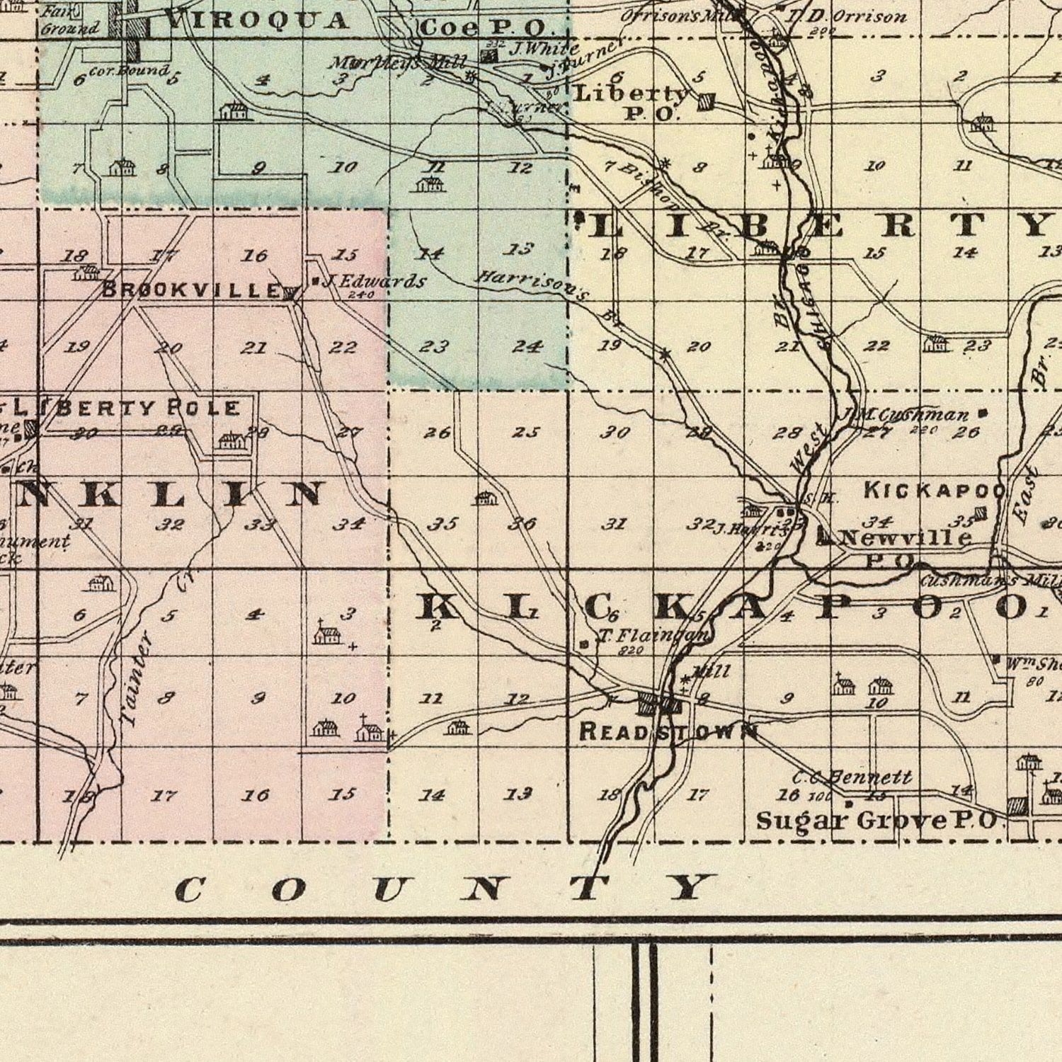 Vintage Map of Vernon County, Wisconsin 1878