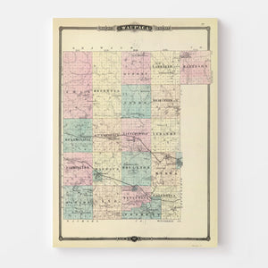 Vintage Map of Waupaca County, Wisconsin 1878