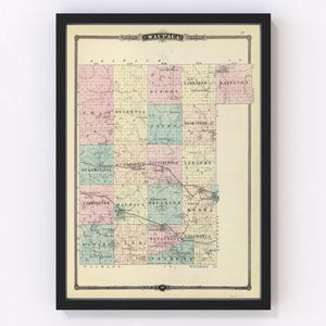 Vintage Map of Waupaca County, Wisconsin 1878