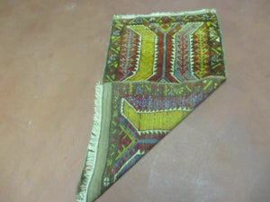 Small Turkish Yastik Rug 1.9 x 2.10, Antique Handmade Oushak Carpet