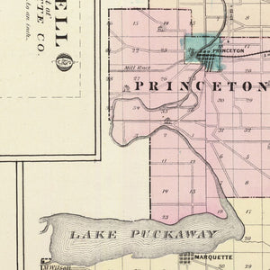 Vintage Map of Green Lake County, Wisconsin 1878
