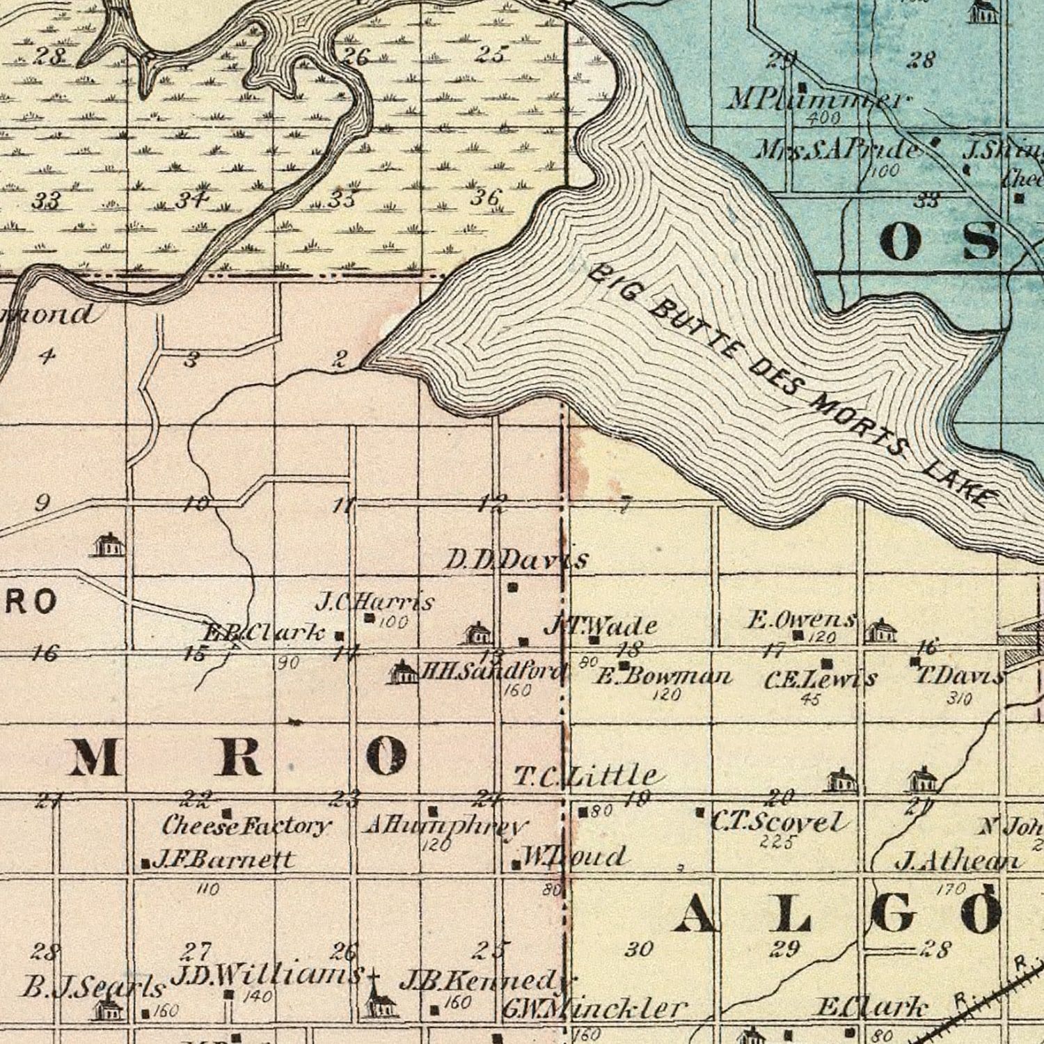 Vintage Map of Winnebago County, Wisconsin 1878